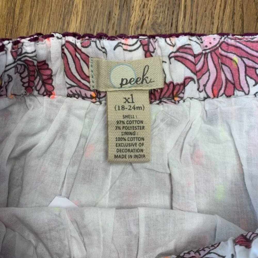 PEEK Floral Pixie Skort Baby Girls 18-24 NWT Pink Toddler Girl Skirt Shorts NEW - Picture 4 of 5